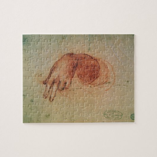 Studie van een hand (rode krijt op papier) legpuzzel (Horizontaal)