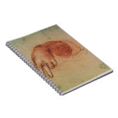 Studie van een hand (rode krijt op papier) notitieboek (Rechterzijde)