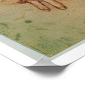 Studie van een hand (rode krijt op papier) poster (Hoek)