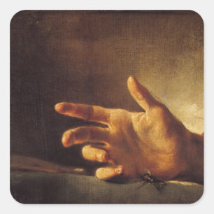 Studie van een hand vierkante sticker