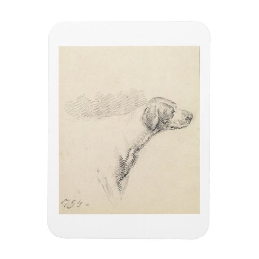 Studie van een hond, 1794 (potlood op papier) magneet (Verticaal)