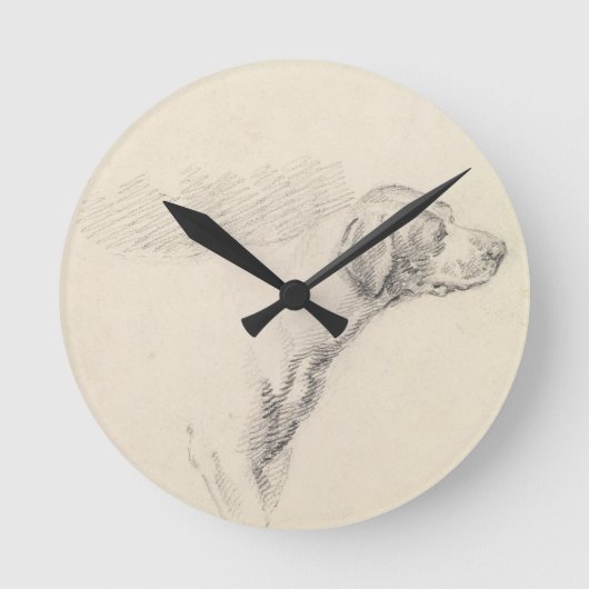 Studie van een hond, 1794 (potlood op papier) ronde klok (Voorkant)
