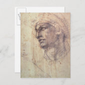 Studie van een hoofd briefkaart (Voorkant / Achterkant)