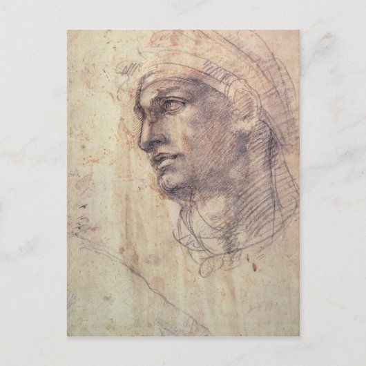 Studie van een hoofd briefkaart (Voorkant)