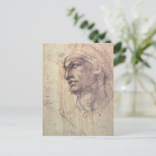 Studie van een hoofd briefkaart (Staand voorkant)