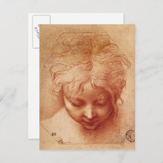 Studie van een hoofd briefkaart (Voorkant / Achterkant)