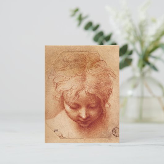 Studie van een hoofd briefkaart (Staand voorkant)