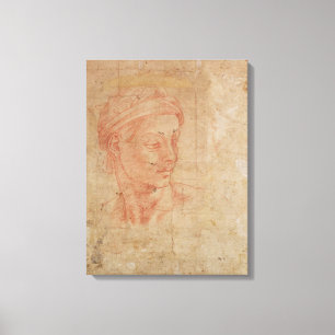 Studie van een hoofd canvas afdruk