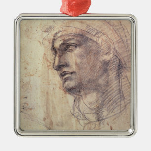 Studie van een hoofd metalen ornament