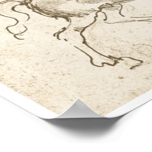 Studie van een Horseman, Leonardo Da Vinci Poster (Hoek)