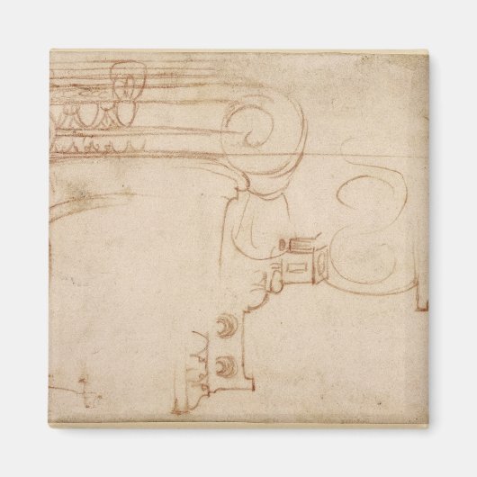 Studie van een Ionic Capital Magneet (Voorkant)