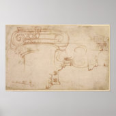 Studie van een Ionic Capital Poster (Voorkant)