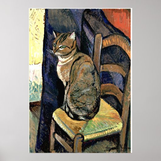 Studie van een kat, kunstschilderij (geen lijst) poster (Voorkant)