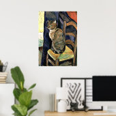 Studie van een kat, kunstschilderij (geen lijst) poster (Thuiskantoor)