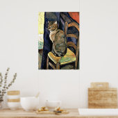 Studie van een kat, kunstschilderij (geen lijst) poster (Keuken)