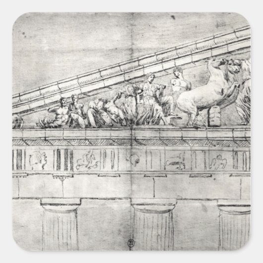 Studie van een kind uit het Parthenon Vierkante Sticker (Voorkant)