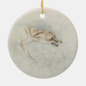 Studie van een kringende Fox, naar rechts gericht: Keramisch Ornament (Achterkant)