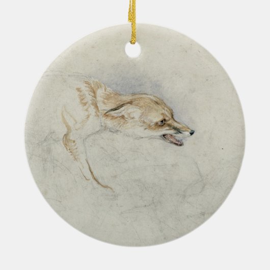 Studie van een kringende Fox, naar rechts gericht: Keramisch Ornament (Achterkant)