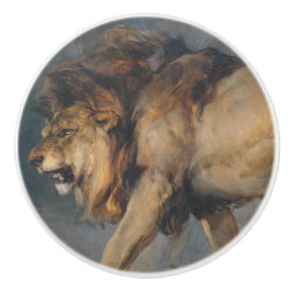 Studie van een leeuw (door Edwin Henry Landseer) Keramische Knop