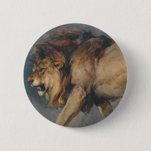 Studie van een Leeuw (door Edwin Henry Landseer) Ronde Button 5,7 Cm