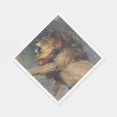 Studie van een leeuw (door Edwin Henry Landseer) Servet (Hoek)