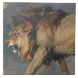 Studie van een Leeuw (door Edwin Henry Landseer) Tegeltje