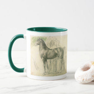 Studie van een paard door Edgar Degas, Vintage Fin Mok