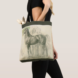 Studie van een paard door Edgar Degas, Vintage Fin Tote Bag