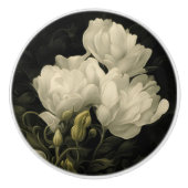 Studie van een Peony Flower Keramische Knop (Voorkant)