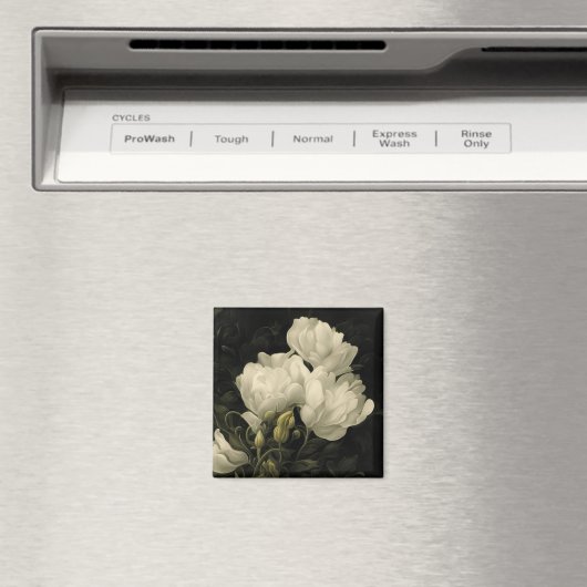 Studie van een Peony Flower Magneet (Insitu (Vaatwasser))