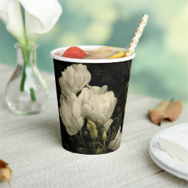 Studie van een Peony Flower Papieren Bekers