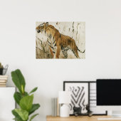 Studie van een tijger door Wilhelm Kuhnert Poster (Thuiskantoor)