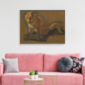 Studie van een vos (olie op het paneel) canvas afdruk (Insitu (Woonkamer))