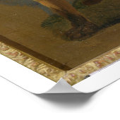 Studie van een vos (olie op het paneel) poster (Hoek)