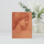 Studie van een Vrouw Head, Burne-Jones Fine Art Briefkaart (Staand voorkant)