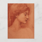 Studie van een Vrouw Head, Burne-Jones Fine Art Briefkaart (Voorkant)