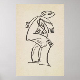 Studie van een vrouwelijke figuur Henri Gaudier- Poster