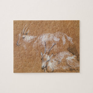 Studie van geiten (tekening) legpuzzel