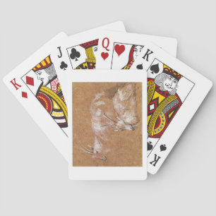Studie van geiten (tekening) pokerkaarten