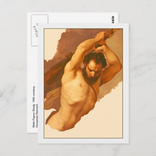 Studie van Giuseppe Bezzuoli naar de afbeelding va Briefkaart (Voorkant / Achterkant)