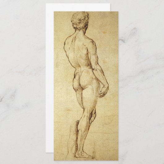 Studie van het David-standbeeld van Michelangelo d (Voorkant / Achterkant)