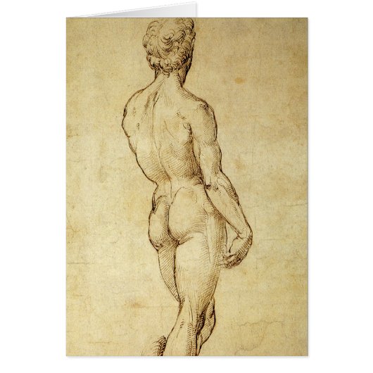Studie van het David-standbeeld van Michelangelo d (Voorkant)
