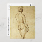 Studie van het David-standbeeld van Michelangelo d Briefkaart (Voorkant / Achterkant)