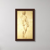 Studie van het David-standbeeld van Michelangelo d Canvas Afdruk (Voorkant)