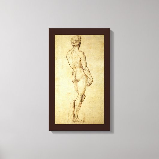 Studie van het David-standbeeld van Michelangelo d Canvas Afdruk (Voorkant)