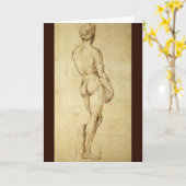 Studie van het David-standbeeld van Michelangelo d Kaart (Gele Bloem)