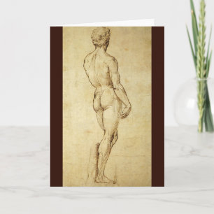 Studie van het David-standbeeld van Michelangelo d Kaart