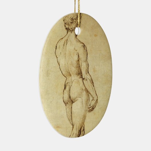 Studie van het David-standbeeld van Michelangelo d Keramisch Ornament (Rechts)