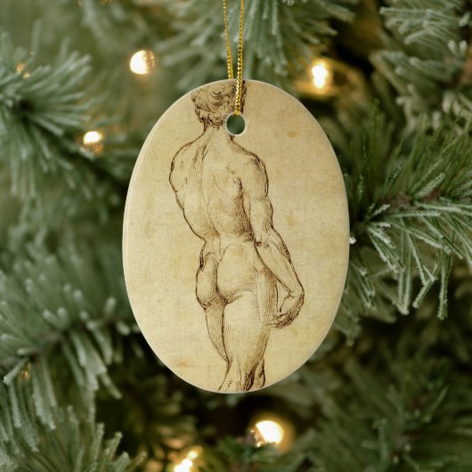 Studie van het David-standbeeld van Michelangelo d Keramisch Ornament (Boom)