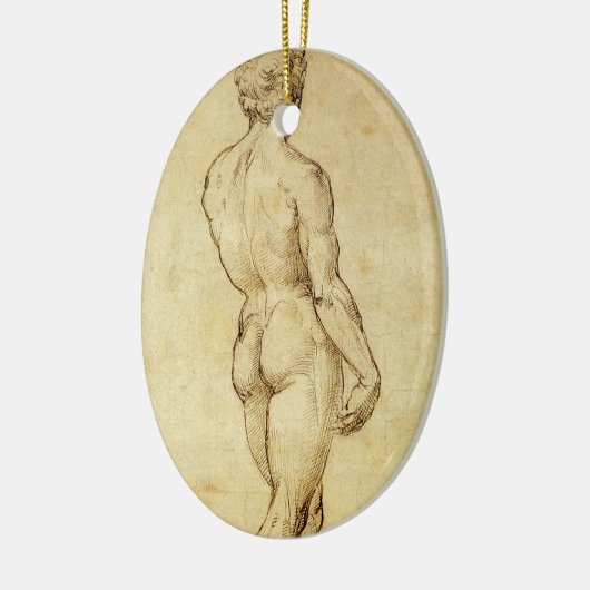 Studie van het David-standbeeld van Michelangelo d Keramisch Ornament (Links)